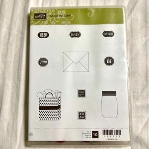 Stampin Up! About the Label Retired Stamp Set Rubber